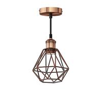 ledscom.de Lampe suspendue vintage RETRA, bronze, douille E27, abat-jour cage, bronze