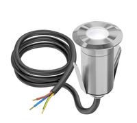ledscom.de LED encastré de sol GLOX pour l'extérieur, IP67, aluminium, rond, 35mm Ø, blanc, mat