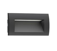 ledscom.de LED encastré mural ZIBAL, downlight pour l'extérieur, IP65, noir mat, 140 x 70mm, 3,3 W, 223lm, blanc froid