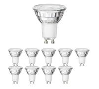 ledscom.de Lot de 10 ampoules LED GU10, PAR16, blanc (4100 K), 8,2 W, 1179 lm, réflecteur à 33° (argent