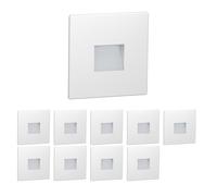 ledscom.de Lot de 10 luminaires LED pour escalier/encastrés muraux FOW pour l'intérieur et l'extérieur, downlight, de forme carrée, 85 x 85 mm, blanc froid