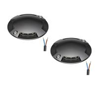 ledscom.de Lot de 2 lampes de sol à LED, balisage RUNDA pour l'extérieur, IP67, 4 lampes, anthracite, rondes, 70 mm de diamètre, blanc chaud