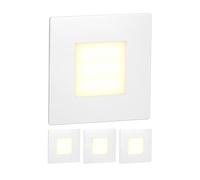 ledscom.de : 4 spots LED pour escaliers/appliques murales FEX, pour intérieur et extérieur, carrés, 85 x 85 mm, lumière blanc chaud – Couleur de la lumière : blanc chaud, Quantité : 4 pièces (lot de 1