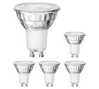 ledscom.de Lot de 5 ampoules LED GU10, PAR16, blanc chaud (2800 K), 7,6 W, 1103 lm, réflecteur à 33° (argent