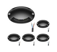 ledscom.de Lot de 5 lampes de sol à LED, balisage RUNDA pour l'extérieur, IP67, 2 sources lumineuses, anthracite, rondes, 70 mm de diamètre, blanc chaud