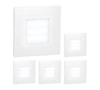 ledscom.de : 5 spots LED pour escaliers/appliques murales FEX, pour intérieur et extérieur, carrés, 85 x 85 mm, lumière blanche froide – Couleur : blanc froid, Quantité : 5 pièces (lot de 1)