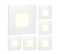 ledscom.de : 6 spots LED pour escaliers/appliques murales FEX, pour intérieur et extérieur, carrés, 85 x 85 mm, lumière blanc chaud – Couleur de la lumière : blanc chaud, Quantité : 6 pièces (lot de 1