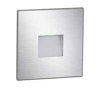 ledscom.de Lumière d'escalier LED/lampe encastrée dans le mur FOW pour l'intérieur et l'extérieur, downlight, carré, acier inoxydable, 85 x 85mm, blanc froid