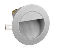ledscom.de Lumière d'escalier LED/lampe encastrée dans le mur pour l'intérieur et l'extérieur, downlight, ronde, grise, 125mm Ø, blanc chaud