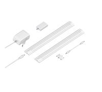 ledscom.de Luminaire d'agencement LED intelligent SIRIS blanc mat, contrôleur WLAN, plat, Smart-Home, compatible Alexa, 30cm chacun, 368lm chacun, blanc chaud, set de 2 pièces