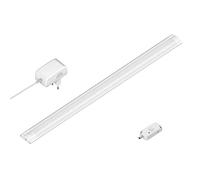 ledscom.de Luminaire d'agencement LED SIRIS blanc mat avec bloc d'alimentation et détecteur de mouvement, plat, 50cm, 531lm, blanc chaud