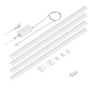 ledscom.de Luminaire d'agencement LED SIRIS blanc mat, avec détecteur de mouvement, plat, 90cm chacun, 1044lm chacun, blanc 4er Set