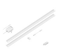 ledscom.de Luminaire d'agencement LED SIRIS blanc mat, avec détecteur de mouvement, plat, 90cm chacun, 1044lm chacun, blanc 2er Set