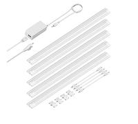 ledscom.de Luminaire d'agencement LED SIRIS blanc mat, plat, 50cm chacun, 531lm chacun, blanc chaud, 5er Set