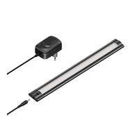 ledscom.de Luminaire d'agencement LED SIRIS noir mat avec bloc d'alimentation, plat, 30cm, 368lm, blanc chaud