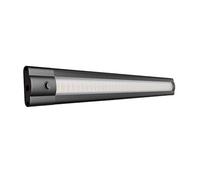 ledscom.de Luminaire d'agencement LED SIRIS noir mat, blanc chaud, 2700 K, plat, 30 cm, 368 lm, 4 W, 24V DC, interrupteur, système de connexion ATOM, IP20, alimentation nécessaire (non incluse)