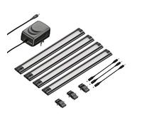 ledscom.de Luminaire d'agencement LED SIRIS noir mat, plat, 30cm, 368lm chacun, blanc chaud, set de 4 pièces