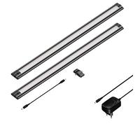 ledscom.de Luminaire d'agencement LED SIRIS noir mat, plat, 50cm chacun, 655lm chacun, blanc, 2er Set