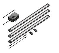 ledscom.de Luminaire d'agencement LED SIRIS noir mat, plat, 50cm chacun, 655lm chacun, blanc, 3er Set