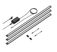 ledscom.de Luminaire d'agencement LED SIRIS noir mat, plat, 90cm, 1044lm chacun, blanc 3er Set