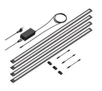 ledscom.de Luminaire d'agencement LED SIRIS noir mat, plat, 90cm, 1044lm chacun, blanc 4er Set
