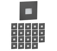 ledscom.de Luminaire d'escalier/encastré mural 20 LED FOW pour l'intérieur et l'extérieur, spot encastré, rectangulaire, anthracite, 85 x 85 mm, blanc chaud