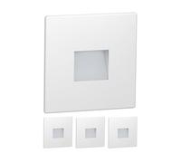 ledscom.de Luminaire d'escalier/encastré mural 4 LED FOW pour l'intérieur et l'extérieur, downlight, carré, 85 x 85 mm, blanc froid