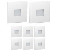 ledscom.de Luminaire d'escalier/encastré mural à 8 LED FOW pour l'intérieur et l'extérieur, downlight, carré, 85 x 85 mm, blanc froid