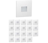 ledscom.de Luminaire d'escalier/encastré mural FOW à 20 LED pour l'intérieur et l'extérieur, spot encastré, rectangulaire, 85 x 85 mm, blanc froid