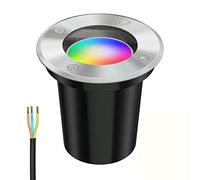 ledscom.de Luminaire encastré dans le sol BOLI pour l'extérieur acier inoxydable rond IP67 108mm Ø incl. Smart Home lampe LED RGBW GU10, 5,41W, 473lm