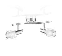 ledscom.de Plafonnier ELERA, 2 flammes, inox mat, 2x E14 max. 25W