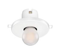 ledscom.de Plafonnier encastré en porcelaine E27 TELA, blanc, lampe LED incluse, givré, 477lm blanc chaud