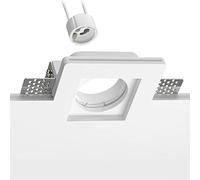 ledscom.de Plafonnier encastré GIEDI II, plâtre, blanc mat, 10 x 10cm, 1x GU10 max. 15W