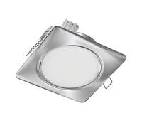 ledscom.de Plafonnier encastré ZOBE II, acier inoxydable mat, carré, 11 x 11cm, 1038lm, blanc chaud