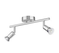 ledscom.de Plafonnier LUNARA 2 flammes en acier inoxydable chromé mat incl. 2x