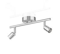 ledscom.de Plafonnier LUNARA, 2 flammes, inox mat, 2x GU10 max. 25W