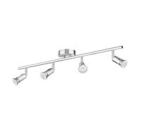ledscom.de Plafonnier LUNARA 4-flamme acier inoxydable chromé mat incl. 4x LED