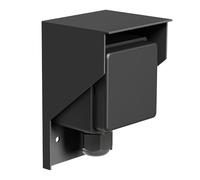 ledscom.de Prise de courant extérieure/humide PIWI, en saillie, IP44, 1x Schuko, 16A/230V, acier inoxydable, plastique, noir