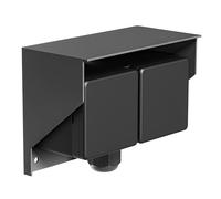 ledscom.de Prise de courant extérieure/humide PIWI, en saillie, IP44, 2x Schuko, 16A/230V, acier inoxydable, plastique, anthracite, horizontale