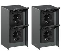 ledscom.de : Prise extérieure double, modèle STEDDA, IP44, en acier inoxydable anthracite, verticale, pour jardin, terrasse et extérieur. Contient 2 prises / 7,1 cm. Lot de 2 (conditionnement individu