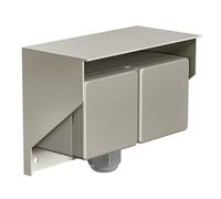 ledscom.de Prise extérieure/humide PIWI, en saillie, IP44, 2x Schuko, 16A/230V, acier inoxydable, plastique, horizontale