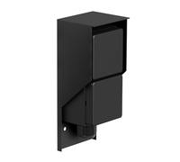 ledscom.de Prise extérieure/humide PIWI, en saillie, IP44, 2x Schuko, 16A/230V, inox, plastique, noir, verticale