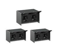 ledscom.de Prise extérieure triple STEDDA, IP44, acier inoxydable anthracite, horizontale, prises pour le jardin, la terrasse et l'extérieur