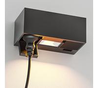 ledscom.de Prise murale WAST pour l'extérieur, IP44, double, anthracite, incl. LED Downlight, 430lm, blanc chaud