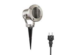 ledscom.de Projecteur de jardin à LED MIBU avec piquet de terre pour l'extérieur, acier inoxydable, sans ampoule.