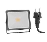 ledscom.de Projecteur de jardin LED FLIN pour l'extérieur, IP66, prise, noir, 11,5 W, 837lm, blanc chaud