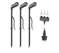 ledscom.de Projecteur de jardin LED Spico noir avec piquet de terre pour l'extérieur IP44 105lm chacun blanc chaud 3er Set