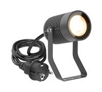 ledscom.de Projecteur de jardin SHINGA pour l'extérieur, IP65, fiche, anthracite, ampoule LED GU10 1103lm, blanc chaud incluse