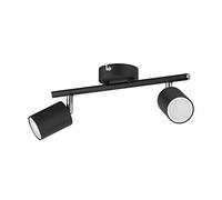 Projecteur de plafond WAIKA à deux flammes noir mat avec ampoules LED GU10
