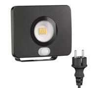 ledscom.de : Projecteur d'extérieur LED WEGA, pour une utilisation extérieure, indice de protection IP44, détecteur de mouvement, avec prise, couleur noire, 11,4 W, 944 lumens, lumière blanc chaud